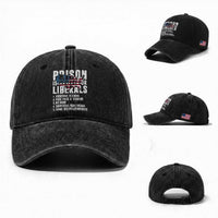 Prison Is Perfect For Liberals Washed Cotton Baseball Cap Anti Liberal Quote