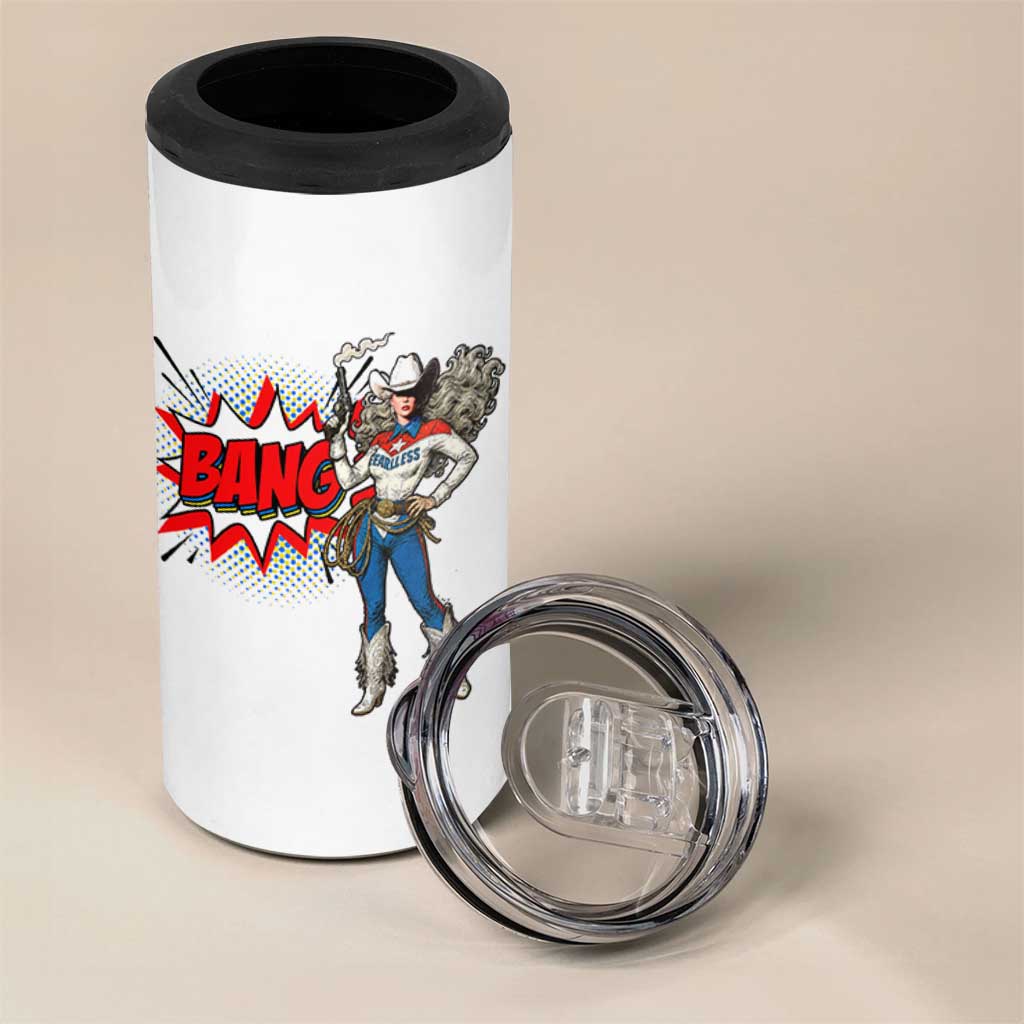 Funny Bang Cowgirl 4 in 1 Can Cooler Tumbler Western Country Music Cowboy Rodeo