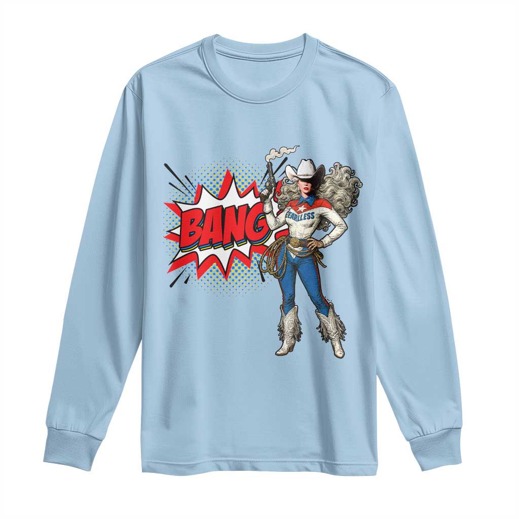 Funny Bang Cowgirl Long Sleeve Shirt Western Country Music Cowboy Rodeo - Wonder Print Shop