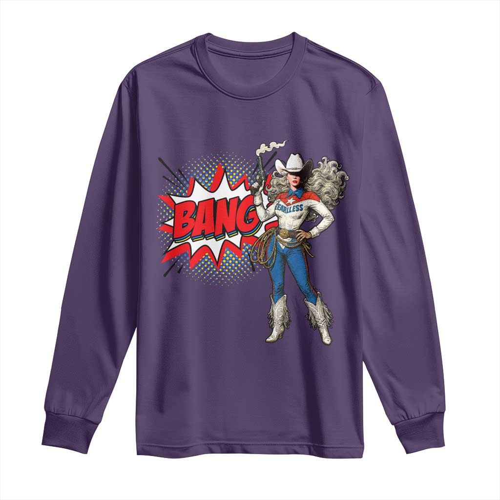Funny Bang Cowgirl Long Sleeve Shirt Western Country Music Cowboy Rodeo - Wonder Print Shop