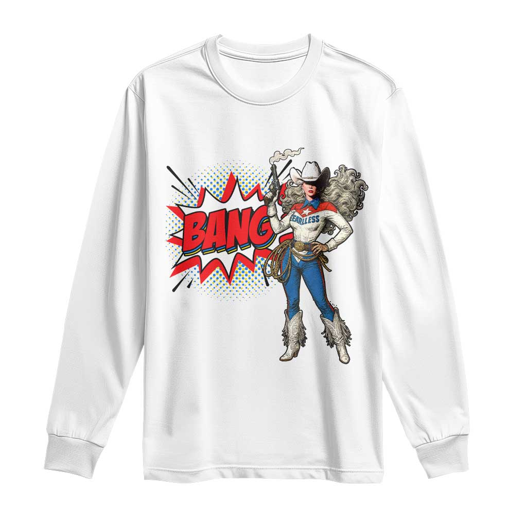 Funny Bang Cowgirl Long Sleeve Shirt Western Country Music Cowboy Rodeo - Wonder Print Shop