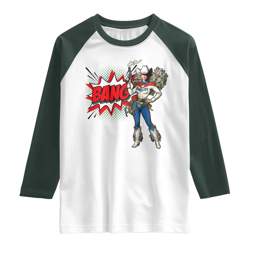 Funny Bang Cowgirl Raglan Shirt Western Country Music Cowboy Rodeo - Wonder Print Shop