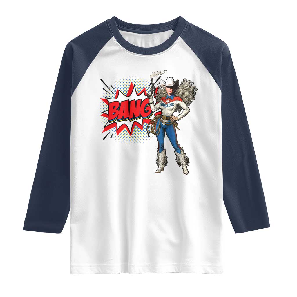 Funny Bang Cowgirl Raglan Shirt Western Country Music Cowboy Rodeo - Wonder Print Shop