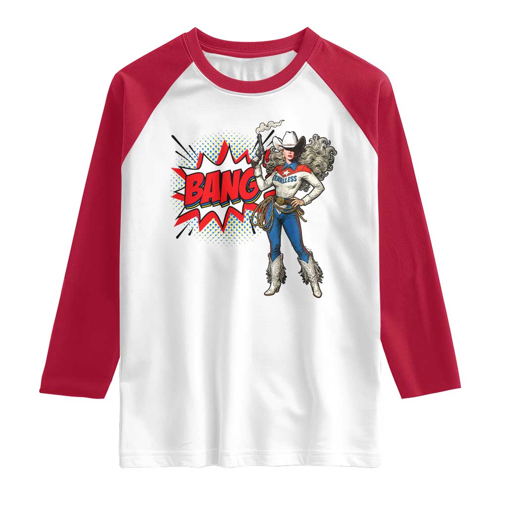 Funny Bang Cowgirl Raglan Shirt Western Country Music Cowboy Rodeo - Wonder Print Shop