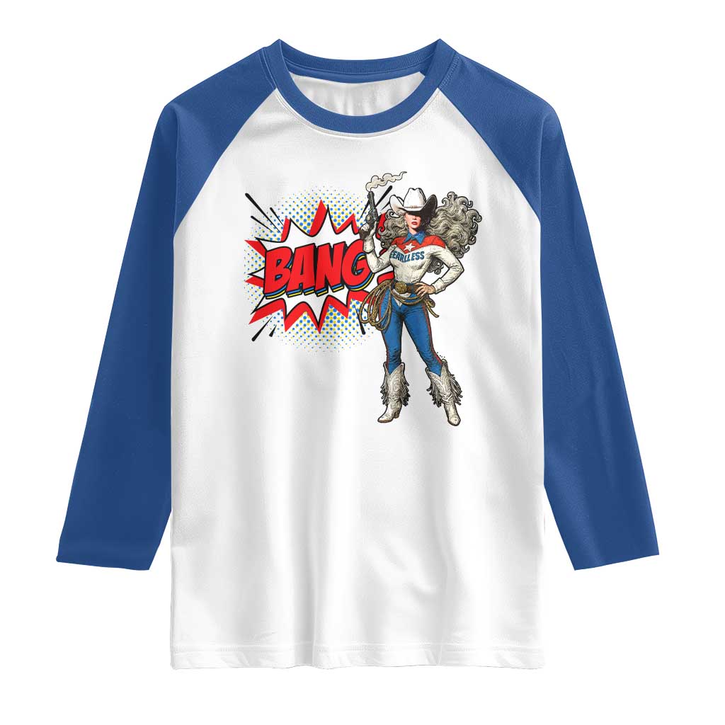 Funny Bang Cowgirl Raglan Shirt Western Country Music Cowboy Rodeo - Wonder Print Shop