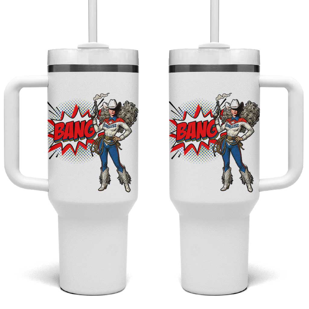 Funny Bang Cowgirl Tumbler With Handle Western Country Music Cowboy Rodeo