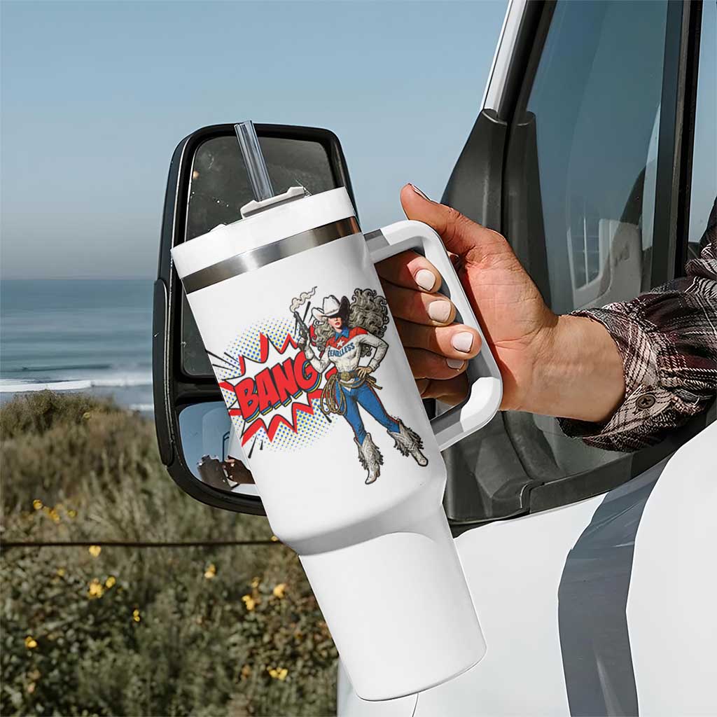 Funny Bang Cowgirl Tumbler With Handle Western Country Music Cowboy Rodeo