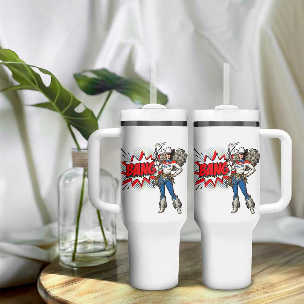 Funny Bang Cowgirl Tumbler With Handle Western Country Music Cowboy Rodeo