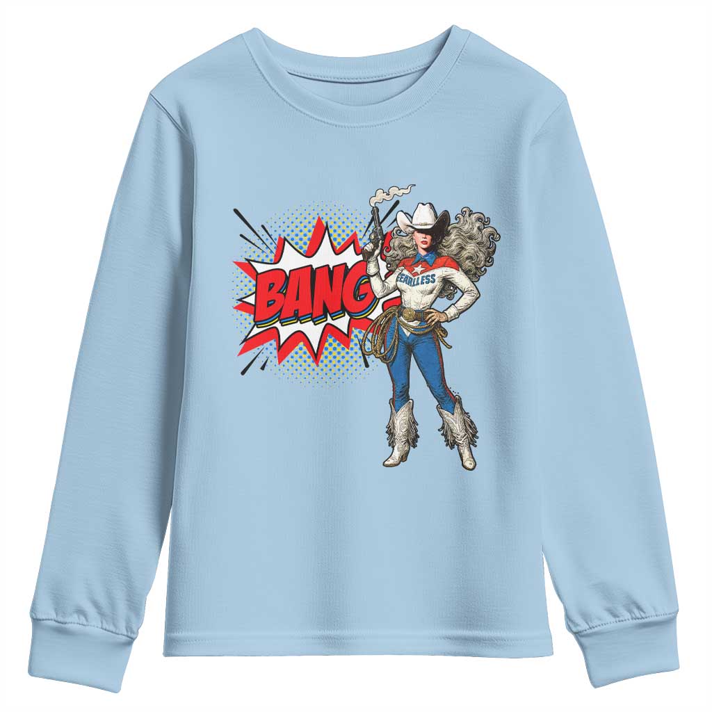 Funny Bang Cowgirl Youth Sweatshirt Western Country Music Cowboy Rodeo - Wonder Print Shop