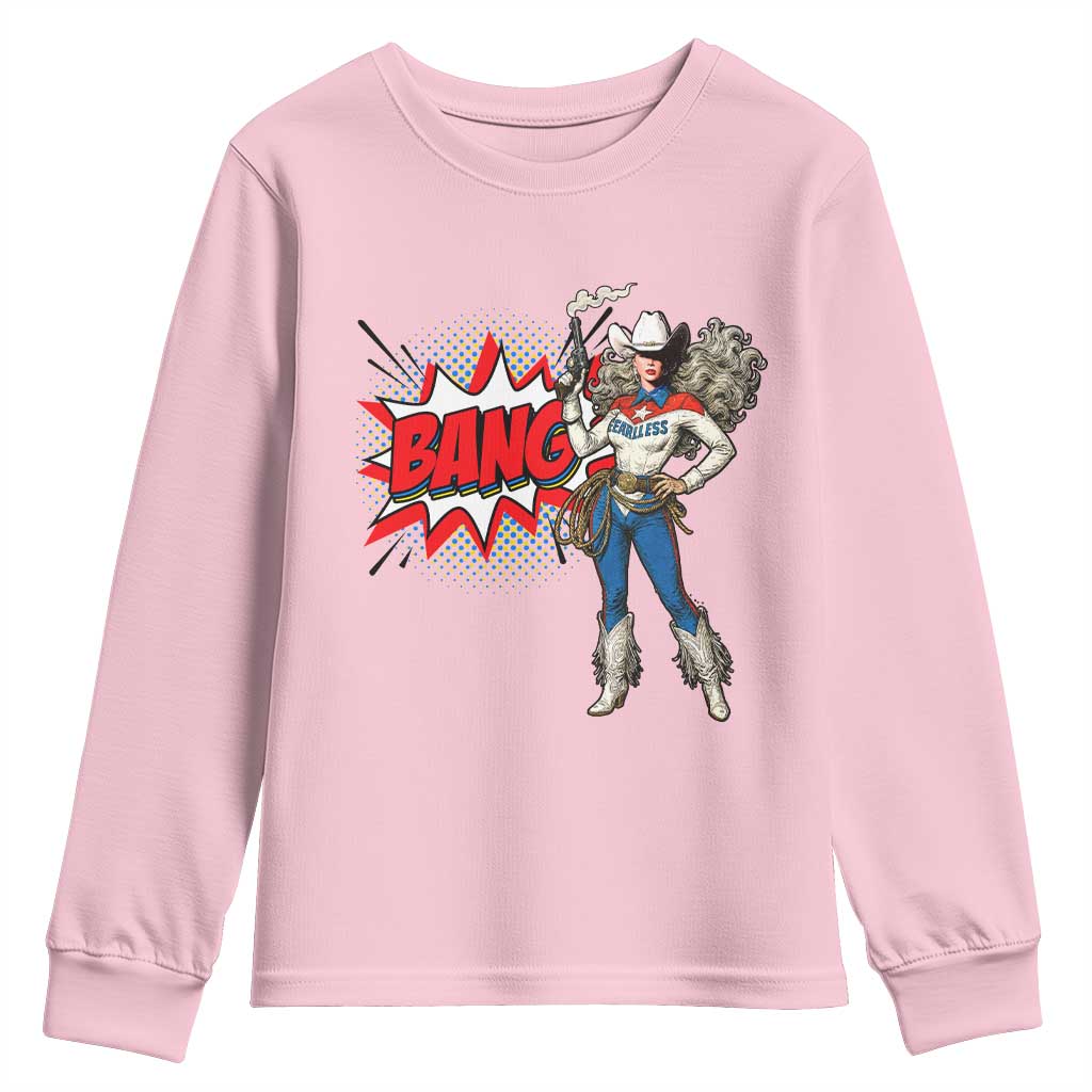 Funny Bang Cowgirl Youth Sweatshirt Western Country Music Cowboy Rodeo - Wonder Print Shop