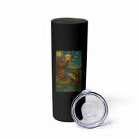 Funny Otter Drinking Beer Skinny Tumbler Van Gogh Starry Night