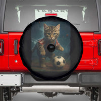Funny Cat Soccer Ball Spare Tire Cover Cute Kitty Football Player Lover - Wonder Print Shop