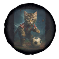 Funny Cat Soccer Ball Spare Tire Cover Cute Kitty Football Player Lover - Wonder Print Shop