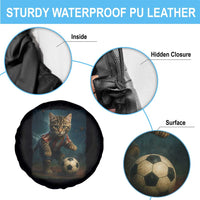 Funny Cat Soccer Ball Spare Tire Cover Cute Kitty Football Player Lover - Wonder Print Shop