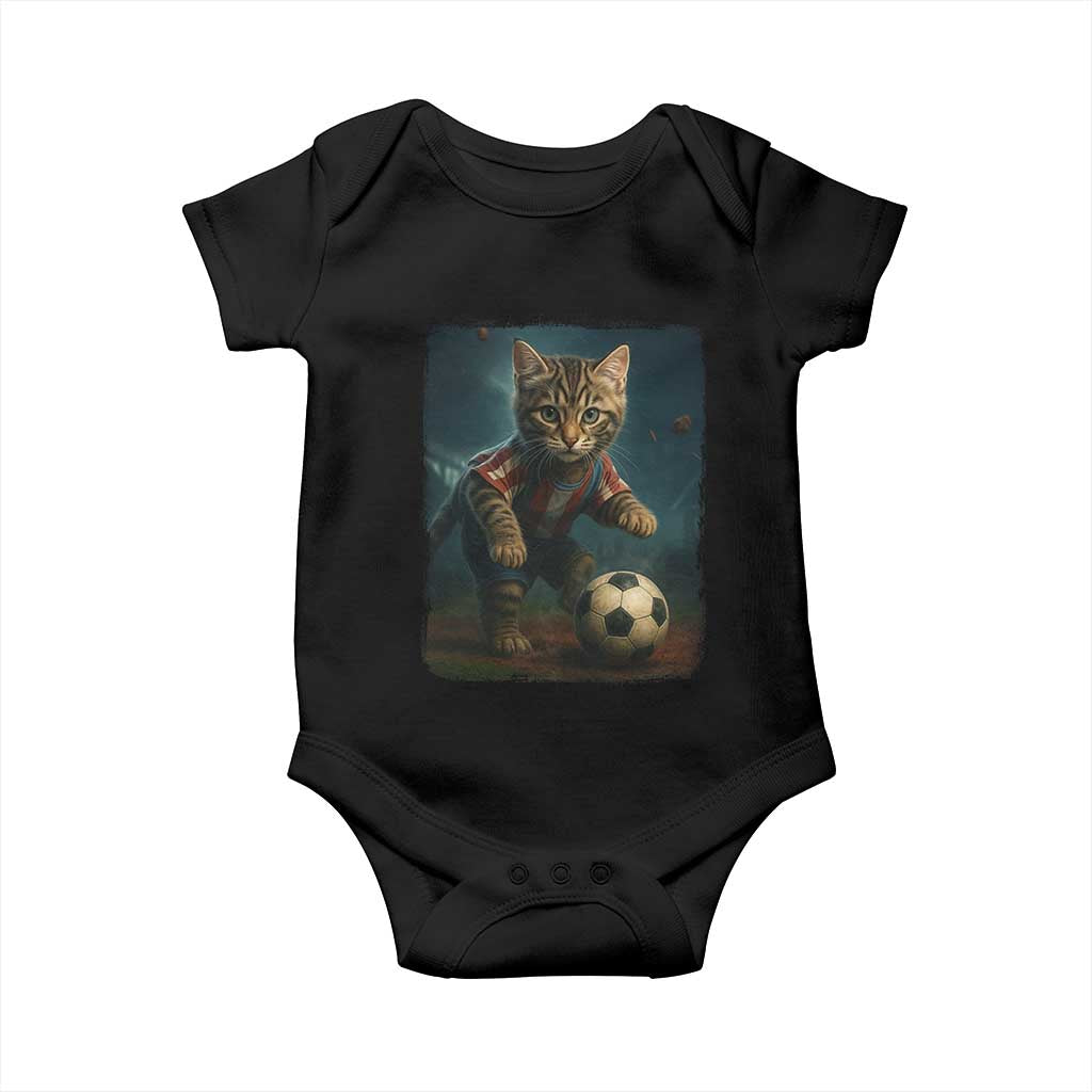 Funny Cat Soccer Ball Baby Onesie Cute Kitty Football Player Lover - Wonder Print Shop
