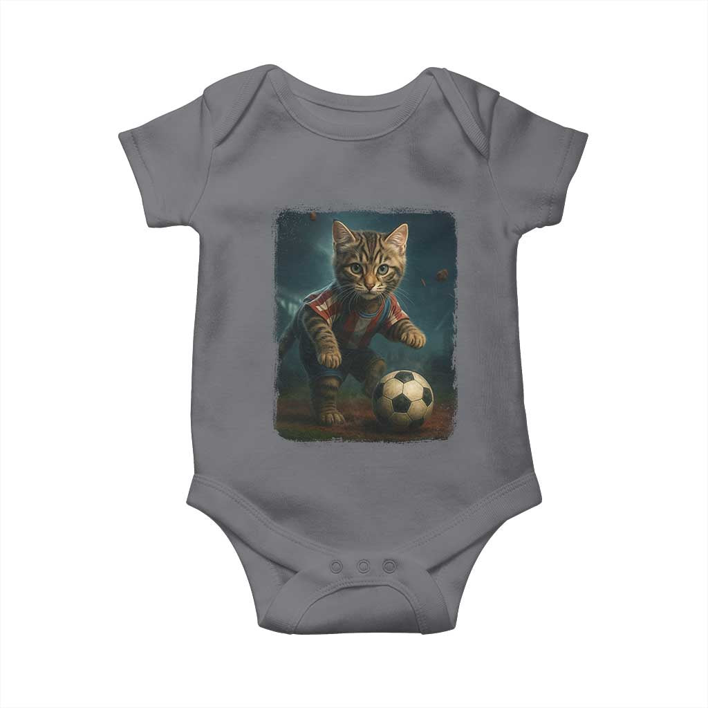 Funny Cat Soccer Ball Baby Onesie Cute Kitty Football Player Lover - Wonder Print Shop