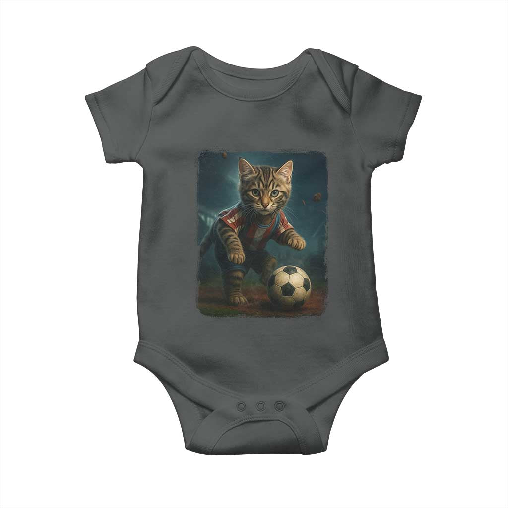 Funny Cat Soccer Ball Baby Onesie Cute Kitty Football Player Lover - Wonder Print Shop