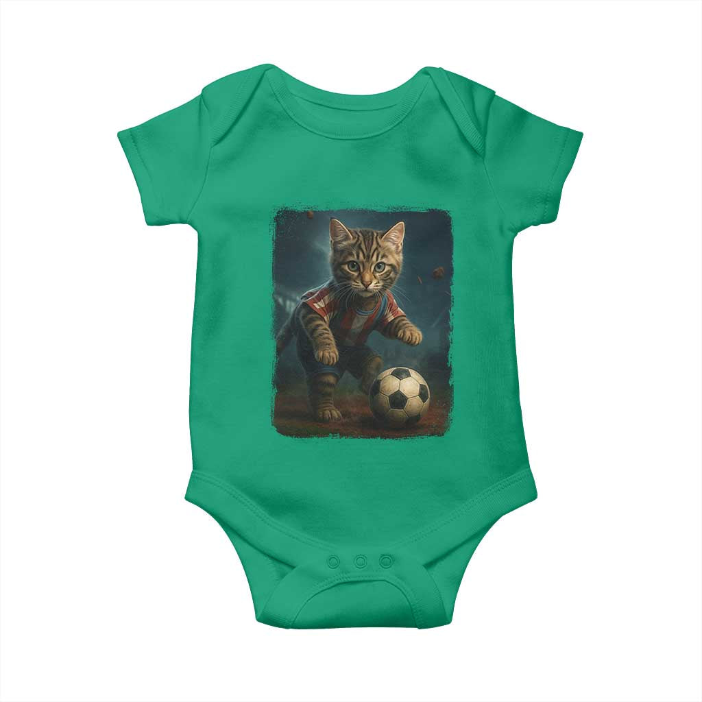 Funny Cat Soccer Ball Baby Onesie Cute Kitty Football Player Lover - Wonder Print Shop