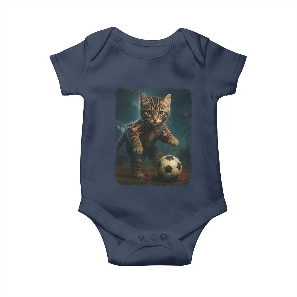 Funny Cat Soccer Ball Baby Onesie Cute Kitty Football Player Lover - Wonder Print Shop