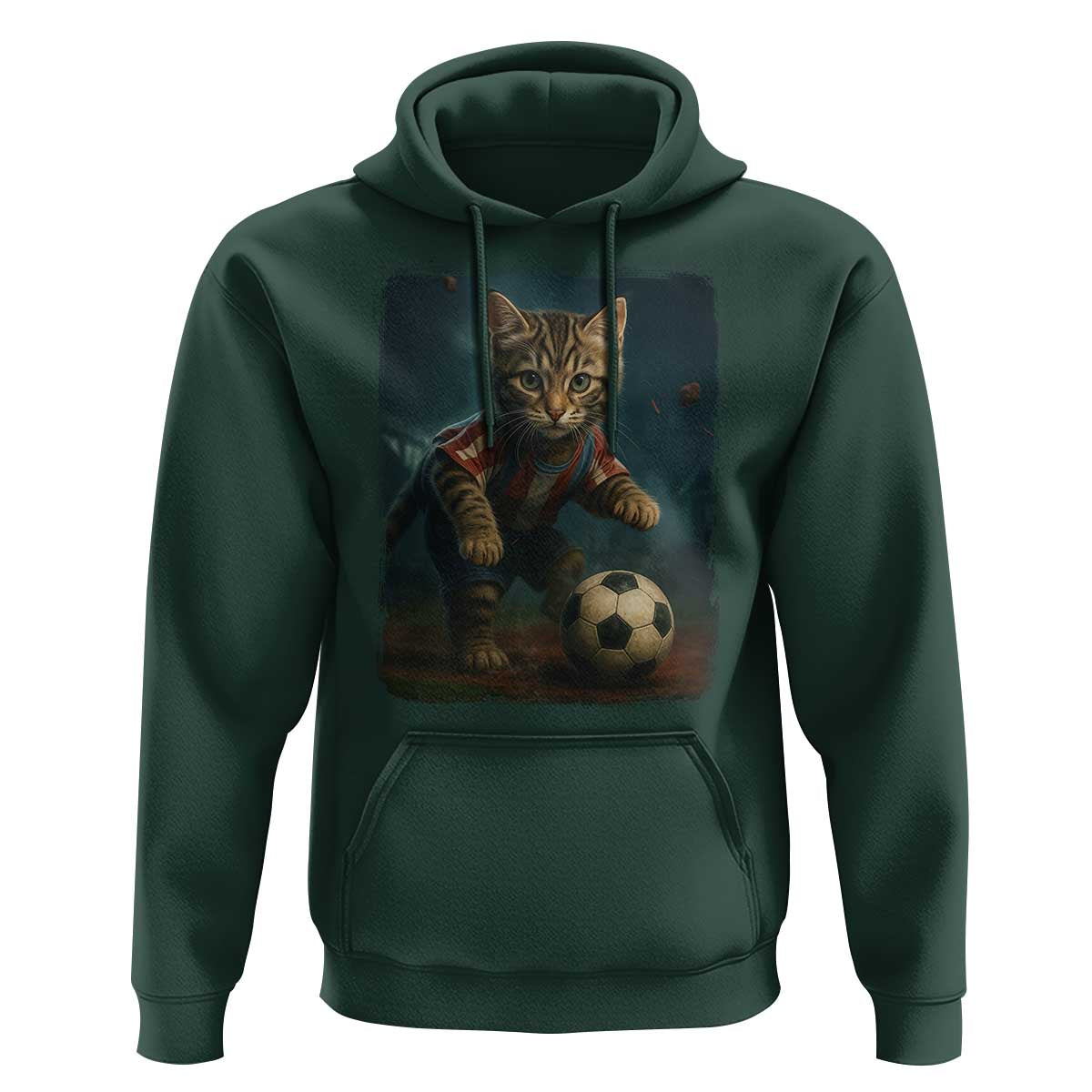 Funny Cat Soccer Ball Hoodie Cute Kitty Football Player Lover - Wonder Print Shop