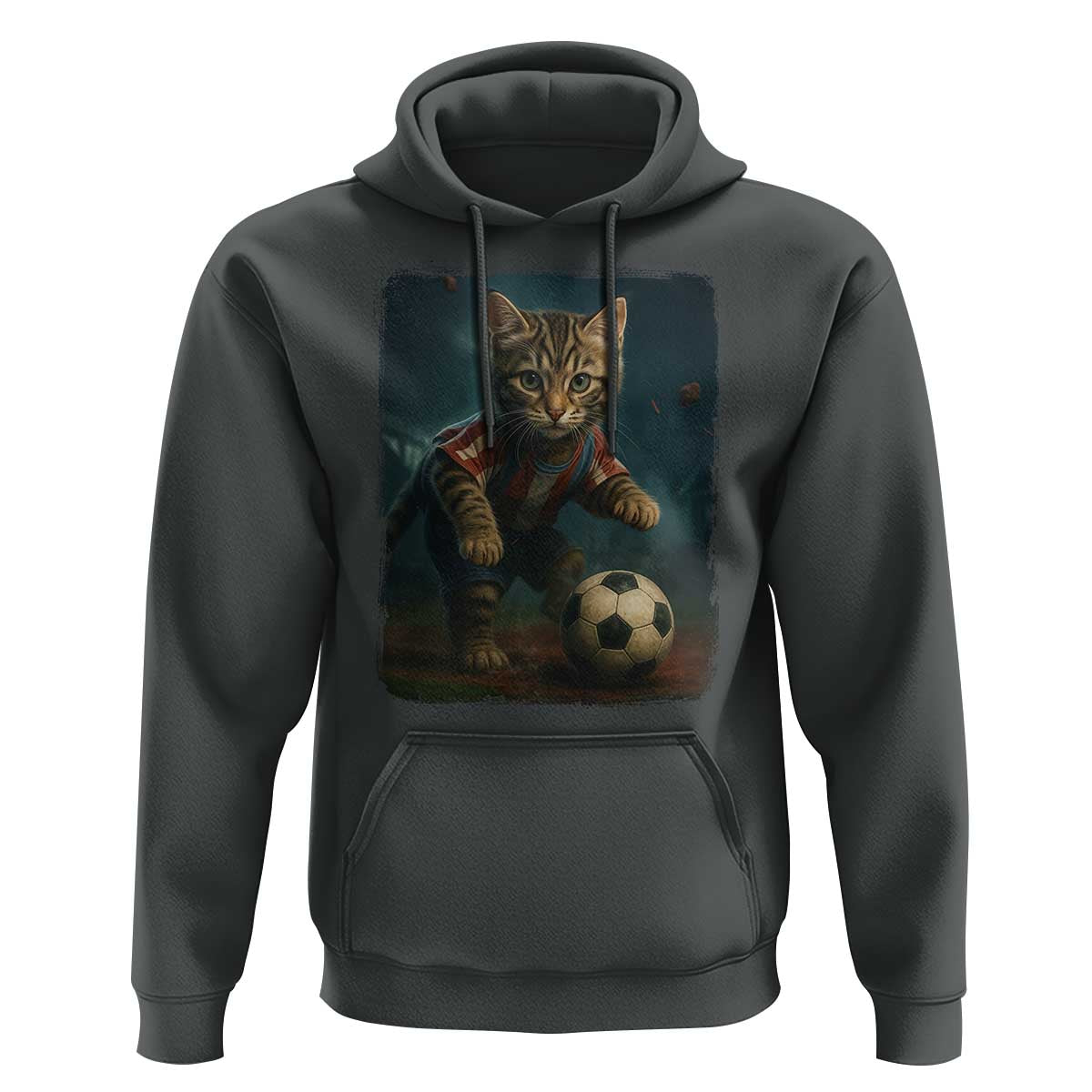 Funny Cat Soccer Ball Hoodie Cute Kitty Football Player Lover - Wonder Print Shop