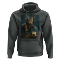 Funny Cat Soccer Ball Hoodie Cute Kitty Football Player Lover - Wonder Print Shop