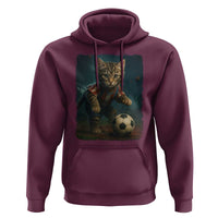 Funny Cat Soccer Ball Hoodie Cute Kitty Football Player Lover - Wonder Print Shop