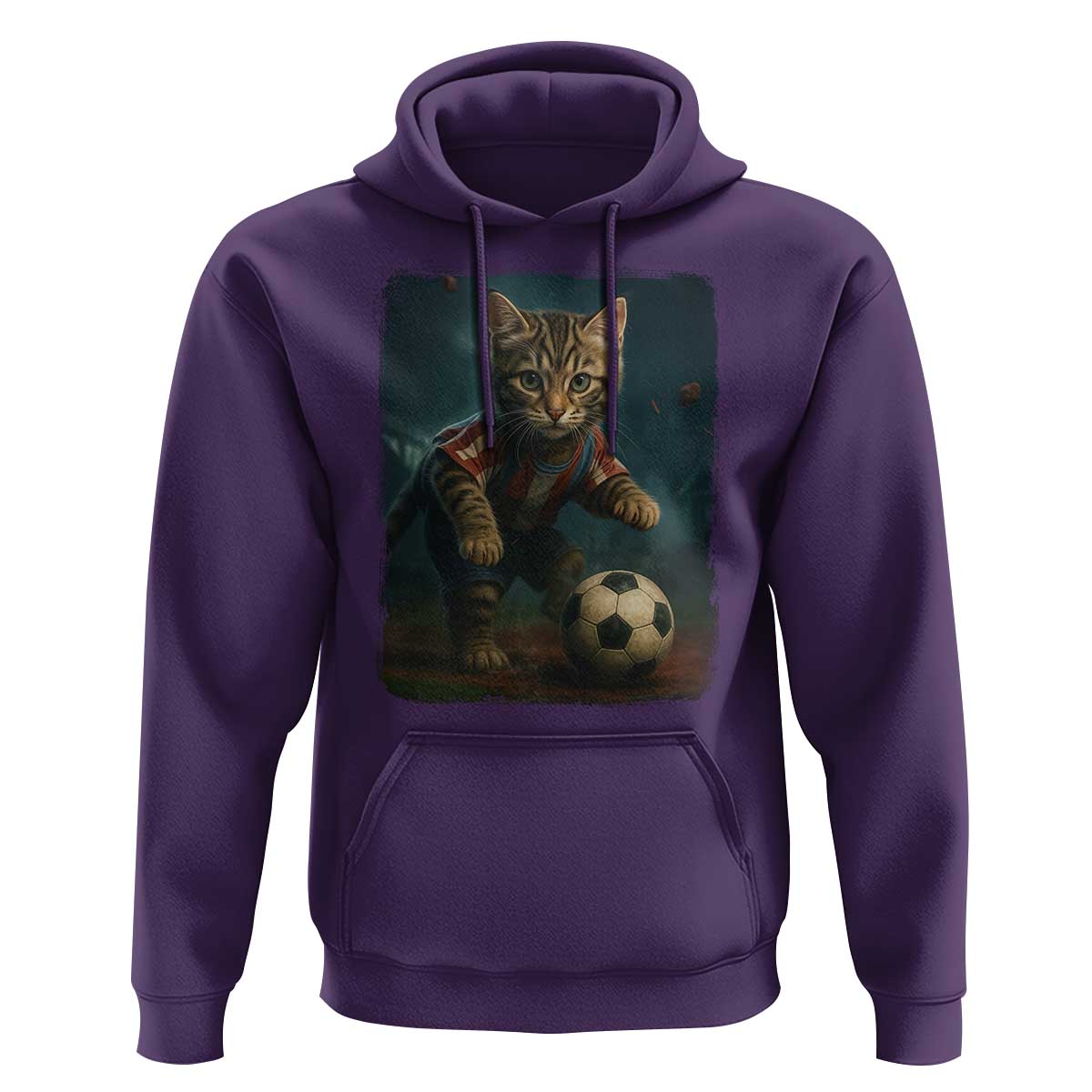 Funny Cat Soccer Ball Hoodie Cute Kitty Football Player Lover - Wonder Print Shop