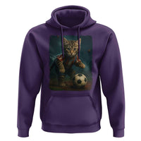 Funny Cat Soccer Ball Hoodie Cute Kitty Football Player Lover - Wonder Print Shop