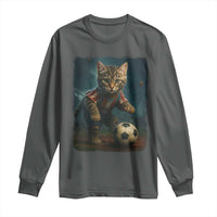 Funny Cat Soccer Ball Long Sleeve Shirt Cute Kitty Football Player Lover - Wonder Print Shop