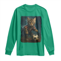 Funny Cat Soccer Ball Long Sleeve Shirt Cute Kitty Football Player Lover - Wonder Print Shop