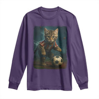 Funny Cat Soccer Ball Long Sleeve Shirt Cute Kitty Football Player Lover - Wonder Print Shop
