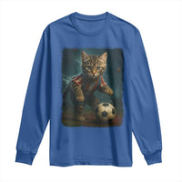 Funny Cat Soccer Ball Long Sleeve Shirt Cute Kitty Football Player Lover - Wonder Print Shop