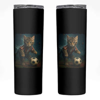 Funny Cat Soccer Ball Skinny Tumbler Cute Kitty Football Player Lover