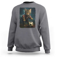 Funny Cat Soccer Ball Sweatshirt Cute Kitty Football Player Lover - Wonder Print Shop