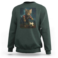 Funny Cat Soccer Ball Sweatshirt Cute Kitty Football Player Lover - Wonder Print Shop