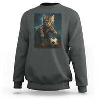 Funny Cat Soccer Ball Sweatshirt Cute Kitty Football Player Lover - Wonder Print Shop