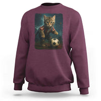 Funny Cat Soccer Ball Sweatshirt Cute Kitty Football Player Lover - Wonder Print Shop