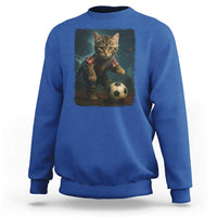 Funny Cat Soccer Ball Sweatshirt Cute Kitty Football Player Lover - Wonder Print Shop