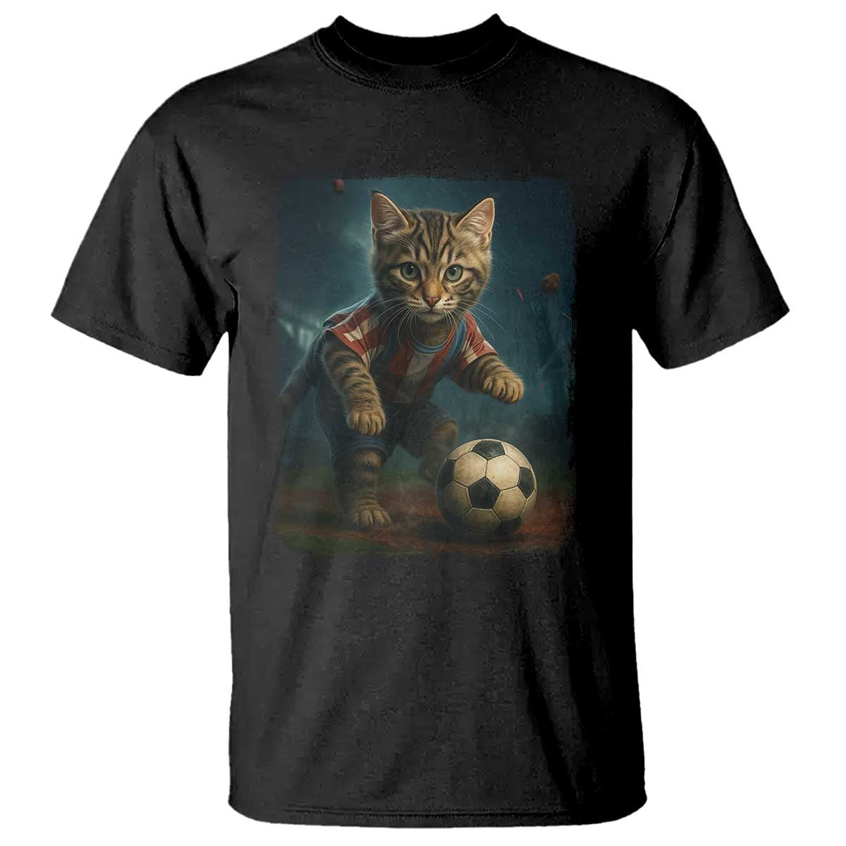 Funny Cat Soccer Ball T Shirt Cute Kitty Football Player Lover - Wonder Print Shop