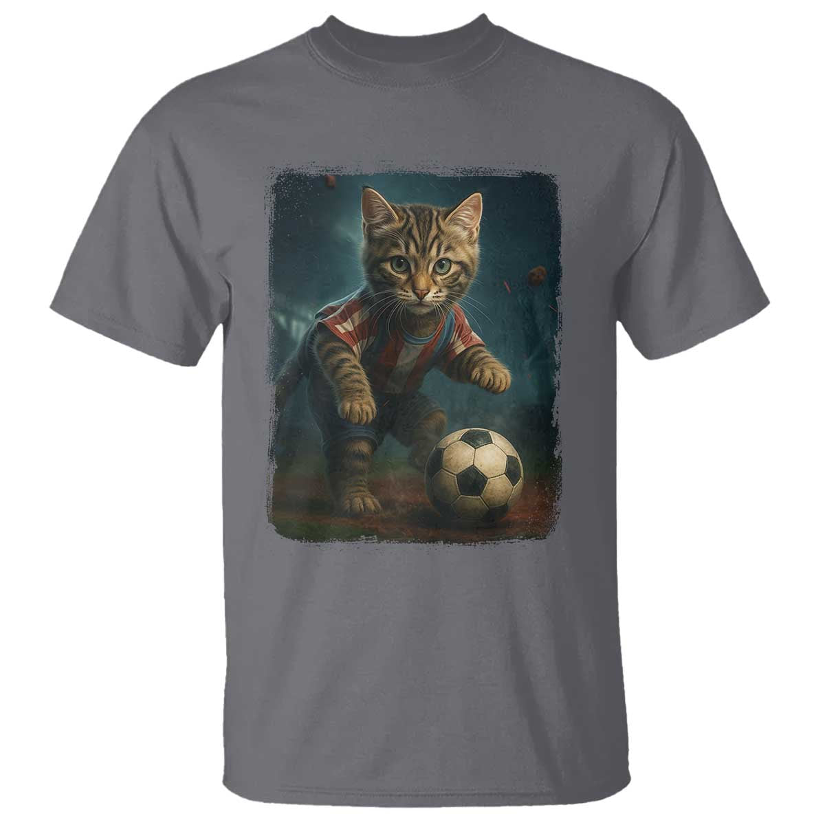 Funny Cat Soccer Ball T Shirt Cute Kitty Football Player Lover - Wonder Print Shop