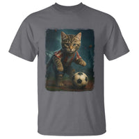 Funny Cat Soccer Ball T Shirt Cute Kitty Football Player Lover - Wonder Print Shop