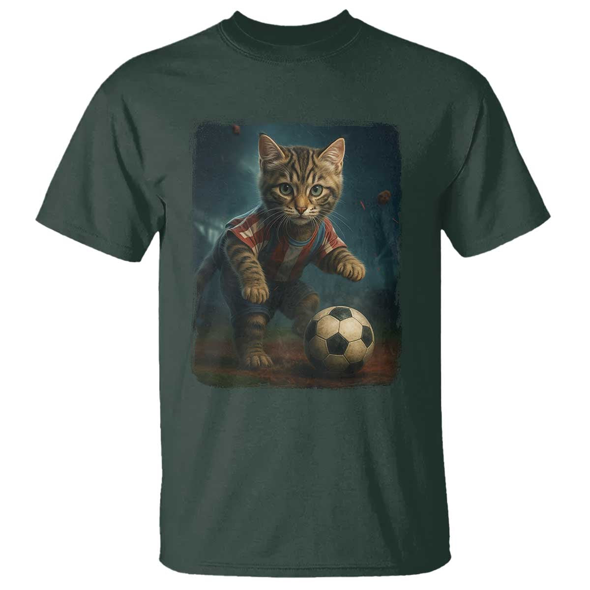 Funny Cat Soccer Ball T Shirt Cute Kitty Football Player Lover - Wonder Print Shop