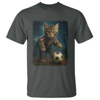 Funny Cat Soccer Ball T Shirt Cute Kitty Football Player Lover - Wonder Print Shop
