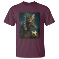 Funny Cat Soccer Ball T Shirt Cute Kitty Football Player Lover - Wonder Print Shop
