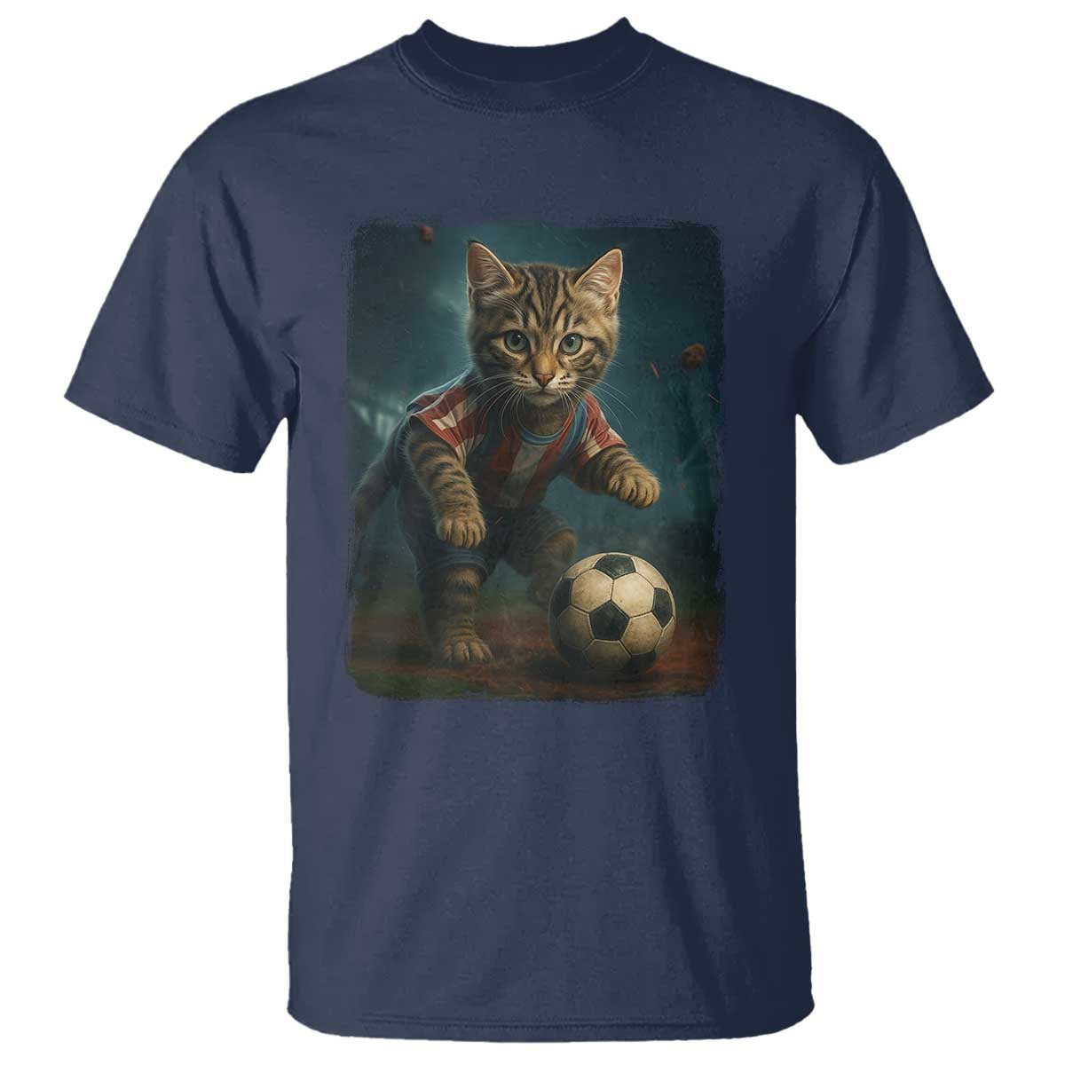 Funny Cat Soccer Ball T Shirt Cute Kitty Football Player Lover - Wonder Print Shop