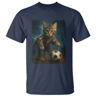 Funny Cat Soccer Ball T Shirt Cute Kitty Football Player Lover - Wonder Print Shop