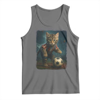 Funny Cat Soccer Ball Tank Top Cute Kitty Football Player Lover - Wonder Print Shop