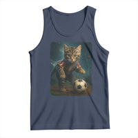Funny Cat Soccer Ball Tank Top Cute Kitty Football Player Lover - Wonder Print Shop