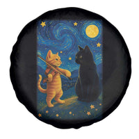 Cat Starry Night Spare Tire Cover Van Gogh Violin Kitty Lover - Wonder Print Shop